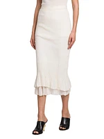 Tiered Knit Midi-Skirt