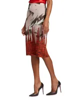 Jacquard-Knit Midi-Skirt