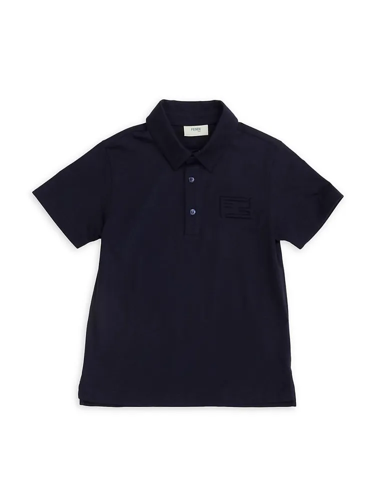 Little Boy's & Embossed Logo Cotton Polo Shirt