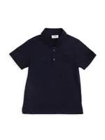 Little Boy's & Embossed Logo Cotton Polo Shirt