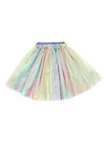 Little Girl's & Logo Print Ombré Skirt