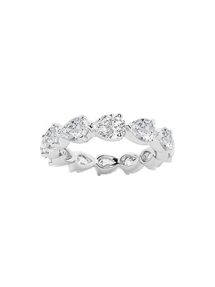 14K White Gold & 3 TCW Diamond Eternity Band