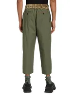 Oxford Cotton-Blend Crop Pants