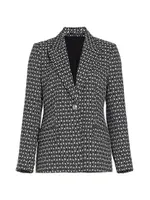 Cotton-Blend Geometric Blazer