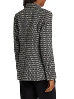 Cotton-Blend Geometric Blazer