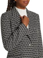 Cotton-Blend Geometric Blazer