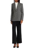 Cotton-Blend Geometric Blazer