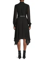 Hank Belted Georgette Handkerchief Shirtdress