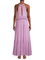 Alegra Ruffled Keyhole Maxi Dress