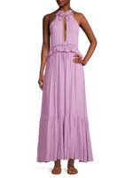 Alegra Ruffled Keyhole Maxi Dress