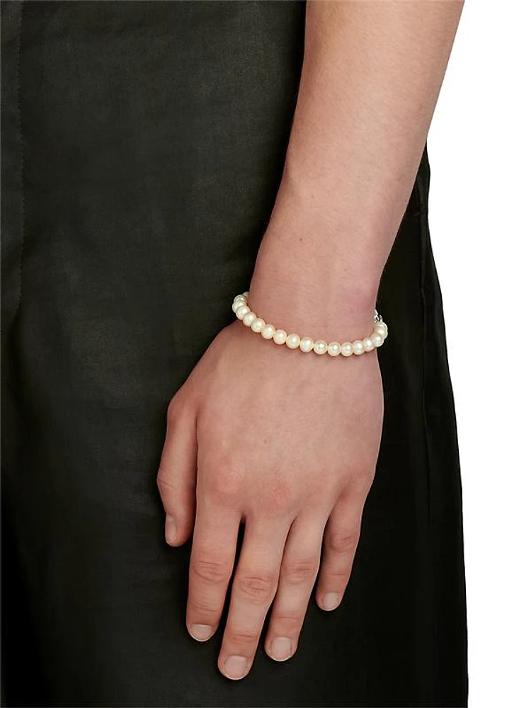 Classic Pearl & Sterling Silver Bracelet