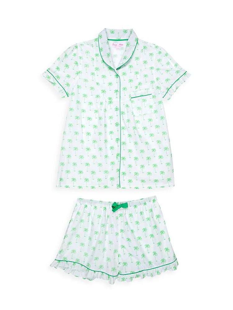 Women's Palm Tree Shirt + Boxer Short Set