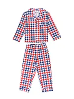 Kids Houndstooth Flannel Long Set