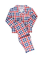 Kids Houndstooth Flannel Long Set