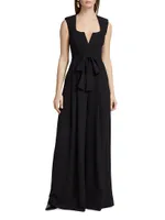 Eloise Belted Pleated Wide-Leg Jumpsuit