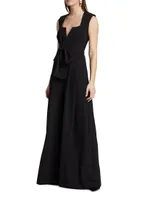 Eloise Belted Pleated Wide-Leg Jumpsuit