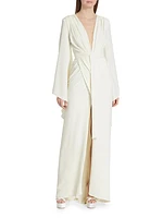 Emma Long-Sleeve Woven Gown