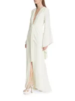 Emma Long-Sleeve Woven Gown