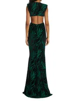 Elsa Palm Twisted Cut-Out Gown