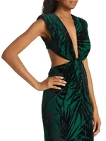 Elsa Palm Twisted Cut-Out Gown