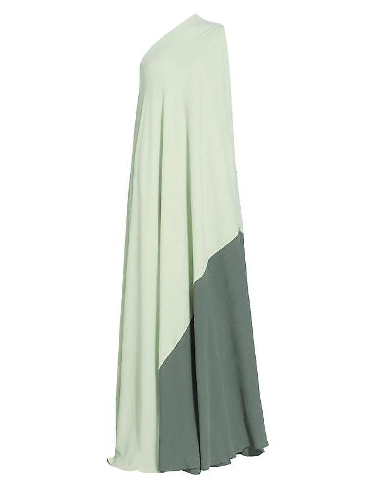 Eclipse One-Shoulder Trapeze Gown