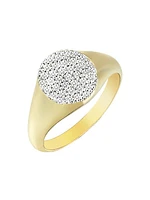 Pavé 14K Yellow Gold & 0.27 TCW Diamond Signet Ring