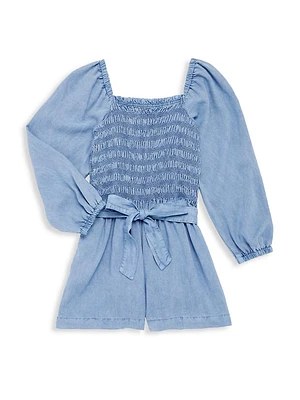 Little Girl's & Soft Touch Tencel Puff-Sleeve Romper