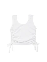 Little Girl's & Girl's Supima Cotton Baby Rib Ruched Tie Tank Top