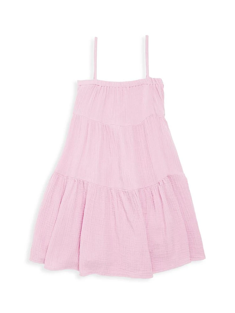 Little Girl's & Cloud Crinkle Flowy Tiered Dress