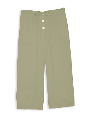 Little Girl's & Soft Touch Tencel Wide-Leg Cropped Pants