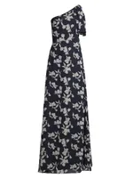 Chelsea Floral One-Shoulder Gown