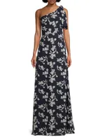 Chelsea Floral One-Shoulder Gown