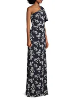 Chelsea Floral One-Shoulder Gown