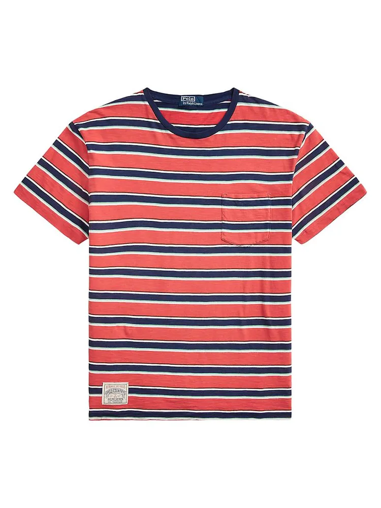 Striped Cotton Gauze Jersey T-Shirt