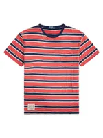 Striped Cotton Gauze Jersey T-Shirt