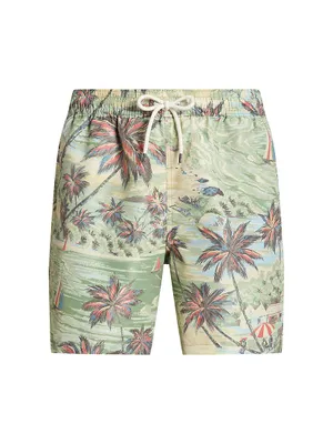 Tropical Mesh-Lined Swim Shorts