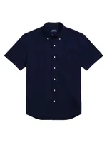 Classic-Fit Cotton Seersucker Short-Sleeve Shirt