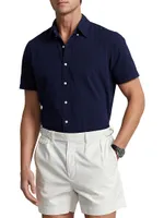 Classic-Fit Cotton Seersucker Short-Sleeve Shirt