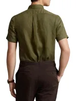 Linen Short-Sleeve Button-Down Shirt