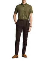 Linen Short-Sleeve Button-Down Shirt