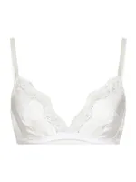 Silk-Blend Lace Triangle Bra