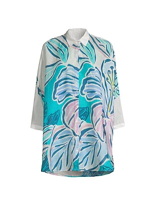 Floral Oversized Linen Shirt