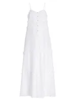 Connie Frill-Trimmed Cotton & Silk Maxi Dress