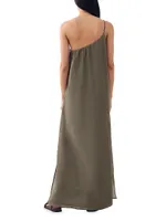 Otto Asymmetric Cotton & Silk Maxi Dress