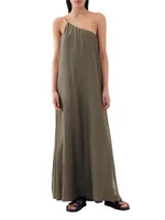 Otto Asymmetric Cotton & Silk Maxi Dress