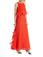 Pleated Octopus-Trimmed Gown