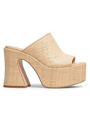 Bobi 110MM Raffia Platform Mules