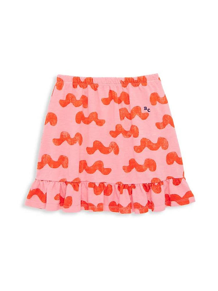 Little Girl's & Girl's Waves Ruffle-Trim Skirt