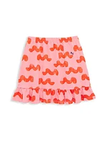 Little Girl's & Girl's Waves Ruffle-Trim Skirt