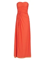 Swizzle Ruched Strapless Maxi Dress